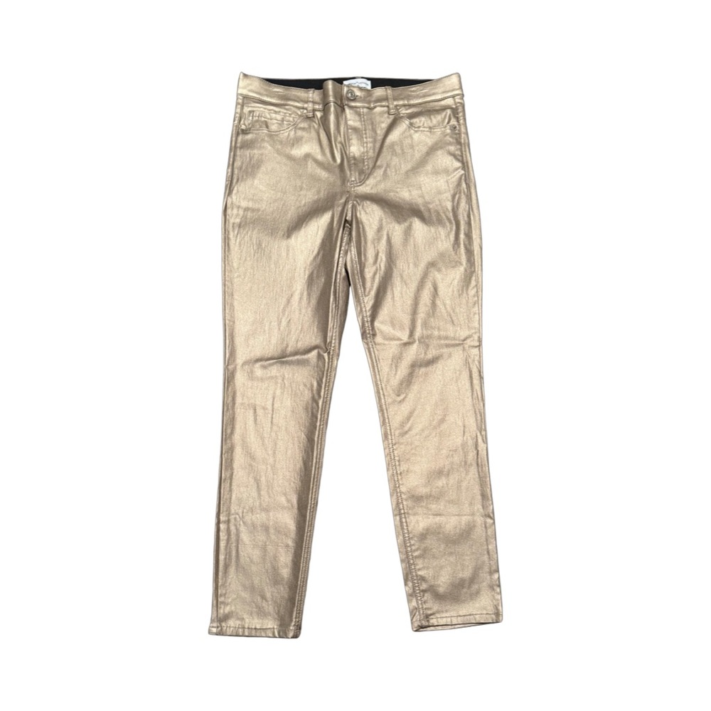 Gibson Latimer Women’s Pants Skinny Leggings Size 16 Metallic Light Gold.